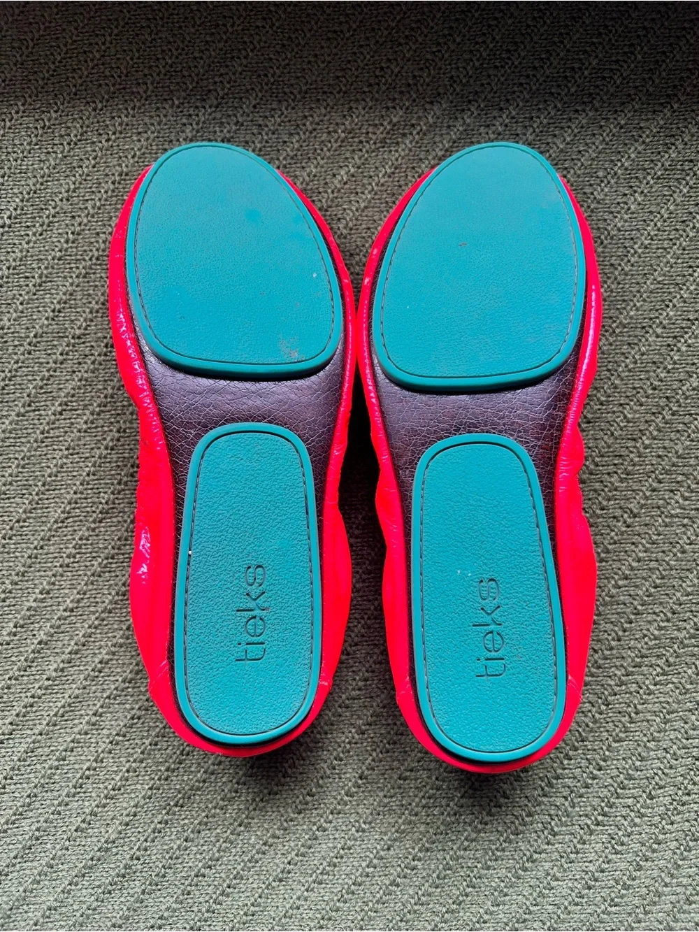Tieks Women's Patent Red Ballet Flats - Picture 2 of 9